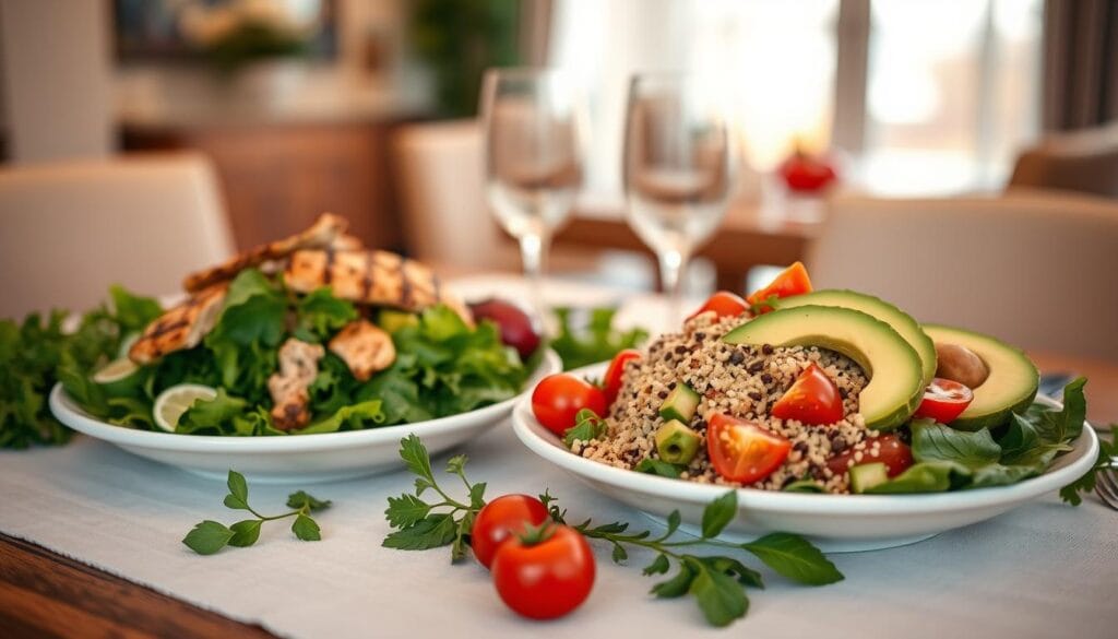 Salads with lean protein for low-calorie dinner ideas for couples