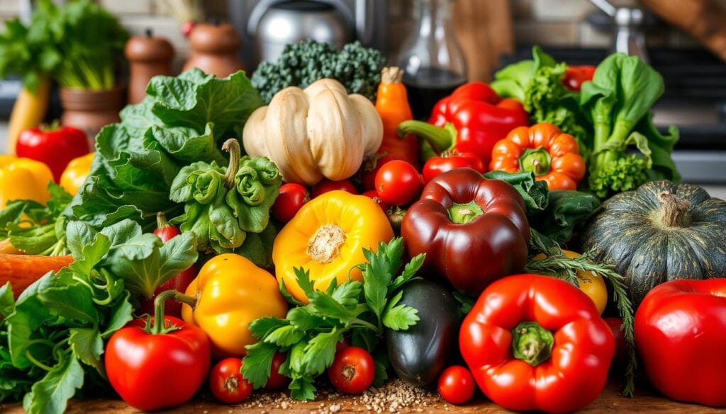 seasonal produce in vegetarian cooking
